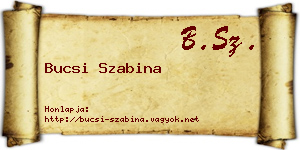 Bucsi Szabina névjegykártya